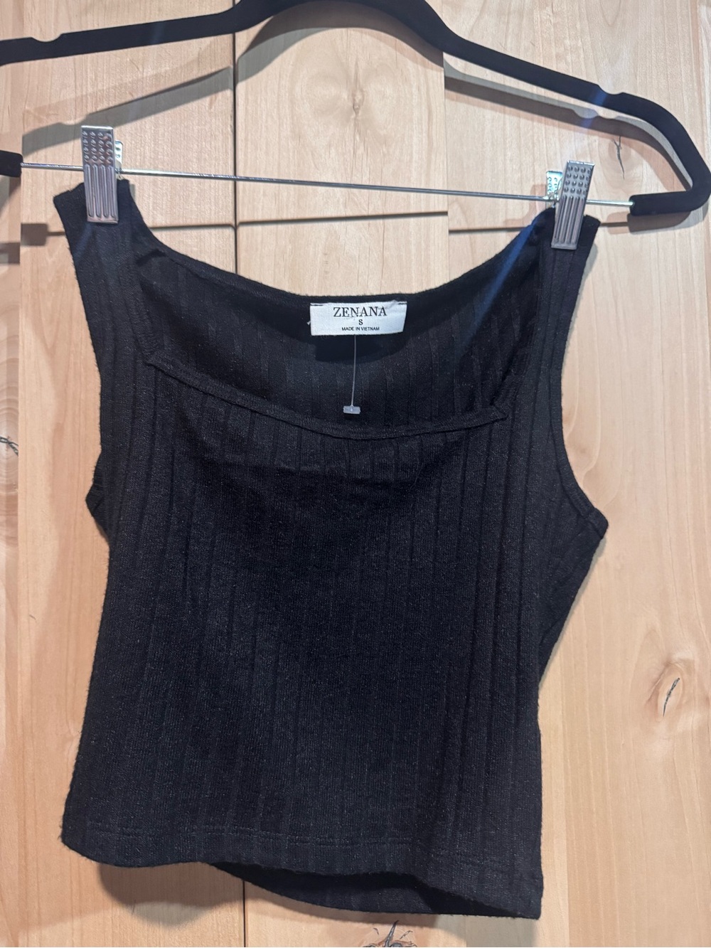Zenana Outfitters Black Ribbed Tank Top - Sleeveless Crop